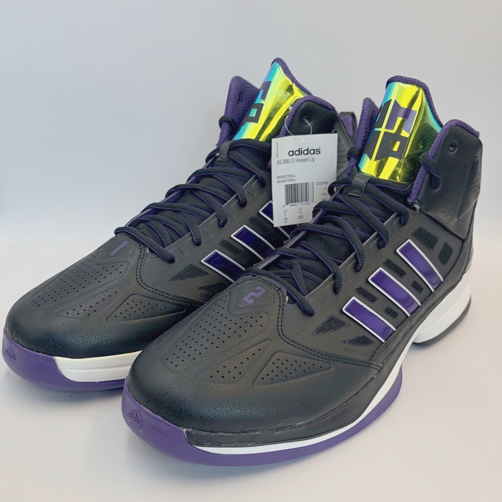 Adidas SMU D Howard Light All Star Black Purple Mens Sz 18 Basketball Shoes OAK